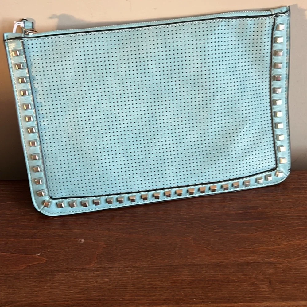 Summer & Rose Leather Large Carry Clutch NWOT